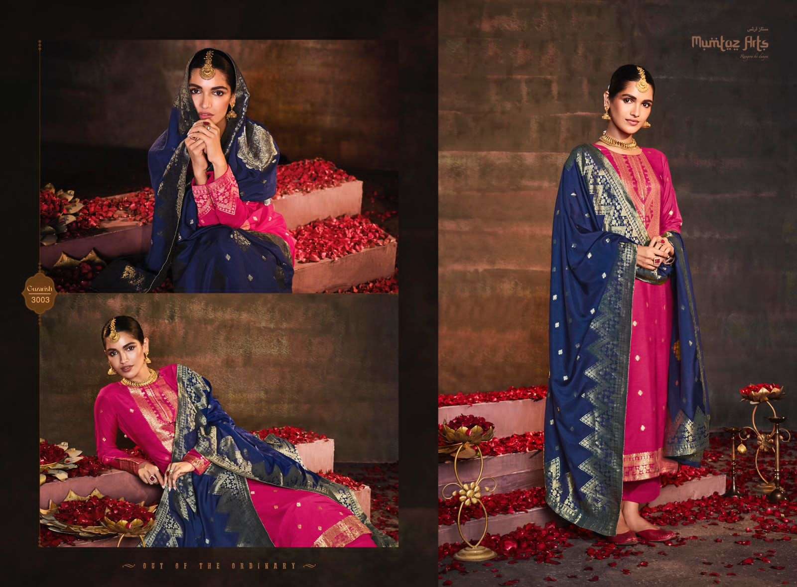 RANGON KI DUNIYA BY MUMTAZ ARTS 3001 TO 3006 SERIES BEAUTIFUL SUITS COLORFUL STYLISH FANCY CASUAL WEAR & PURE VISCOSE DOLA JACQUARD DYED DRESSES AT WHOLESALE PRICE